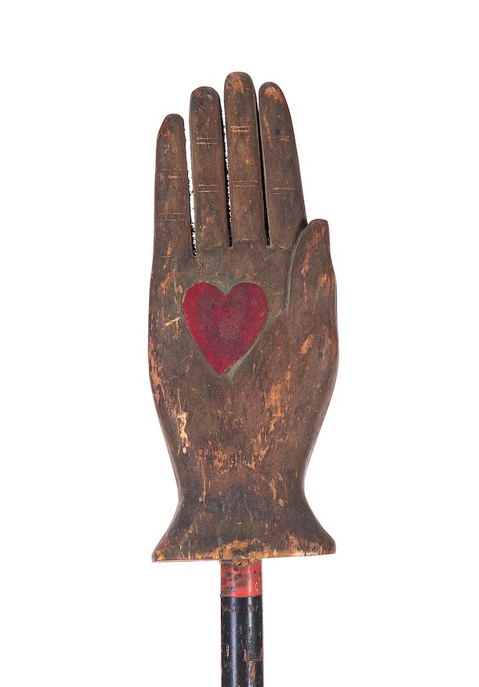 Appraisal: Odd Fellows Folk Art Painted and Carved Heart in the