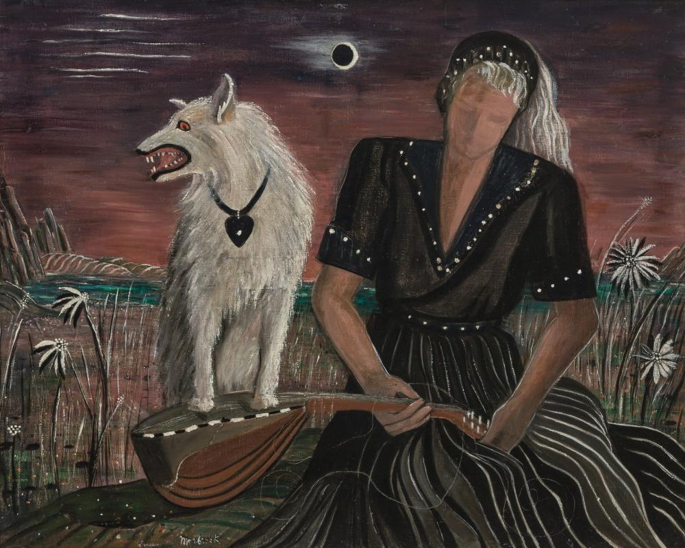 Appraisal: JUANITA MARBROOK GUCCIONE American - Betty and Her Pet acrylic