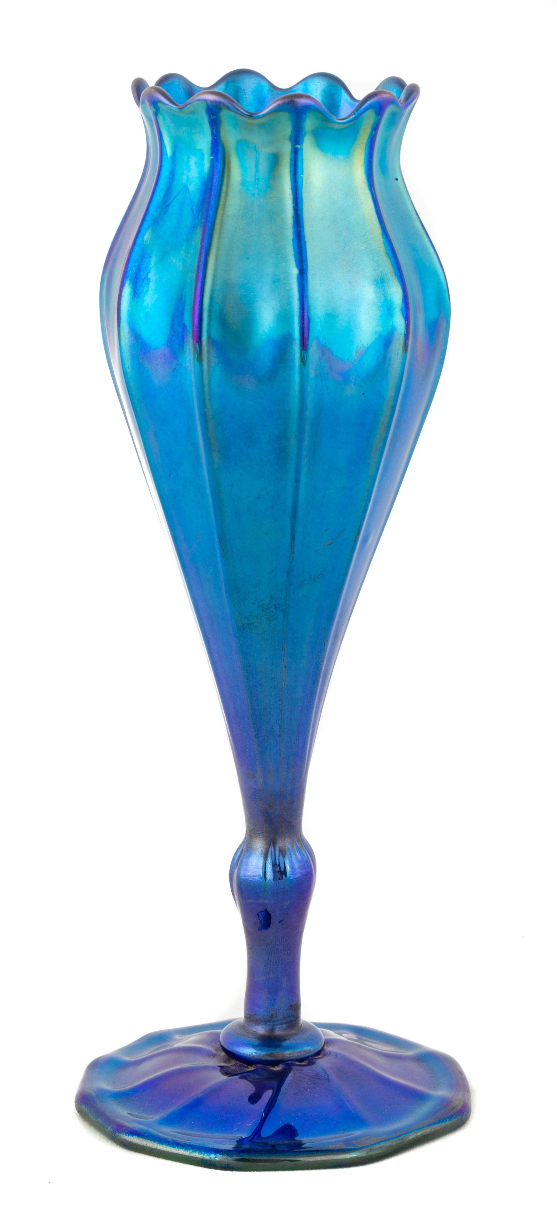 Appraisal: L C TIFFANY BLUE FAVRILE VASE Early th century Inscribed