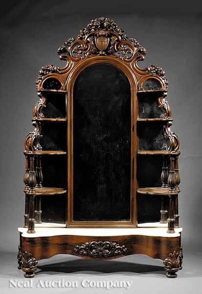 Appraisal: An Exceptional American Rococo Carved Rosewood tag re mid- th