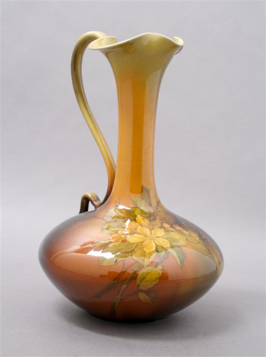 Appraisal: A Rookwood Pottery Ewer Albert Robert Valentien Height inches