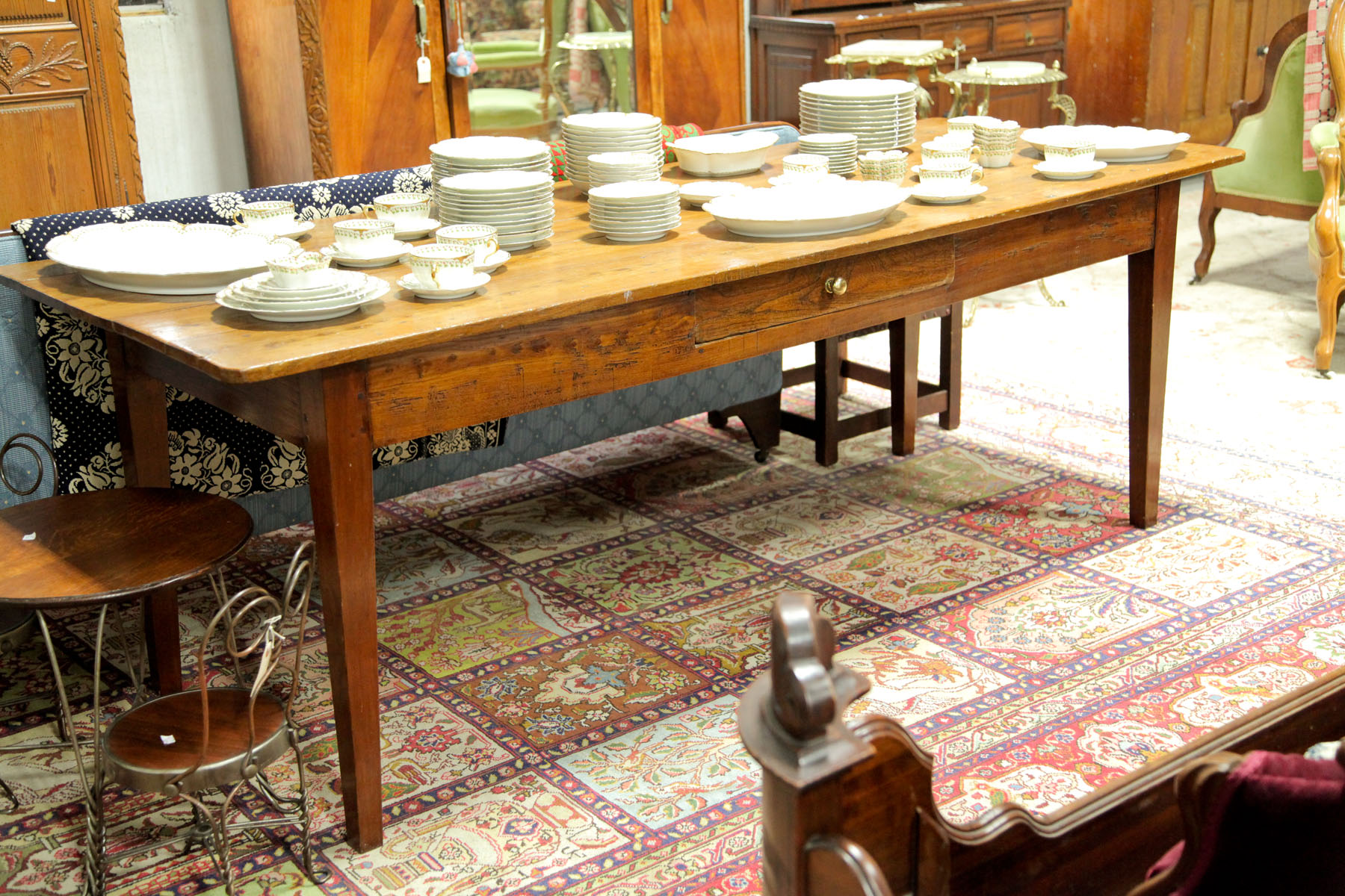 Appraisal: HARVEST TABLE American mid th century pine Large table having