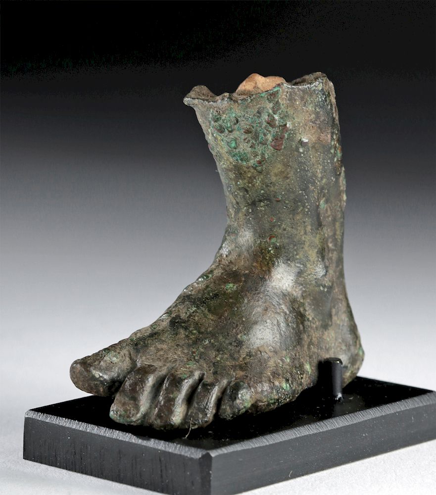 Appraisal: Petite Roman Bronze Votive Left Foot Roman Imperial Period ca