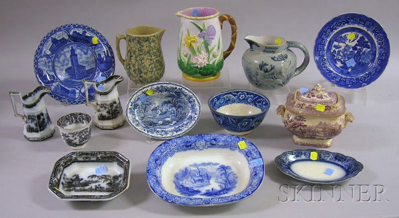 Appraisal: Fourteen Pieces of Assorted Mostly English Ceramics including a majolica