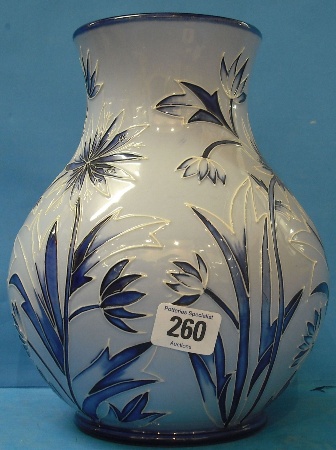 Appraisal: Moorcroft Vase decorated in the Blue on Blue Florian design