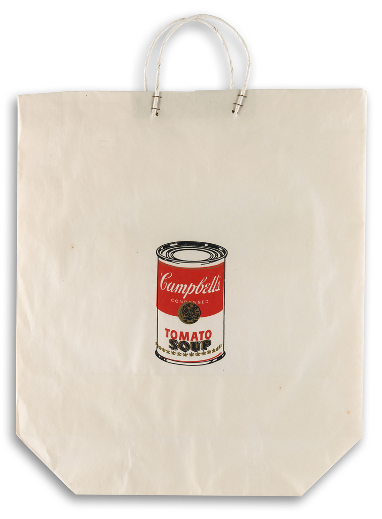 Appraisal: ANDY WARHOL Campbell's Soup Can on a Shopping Bag Color