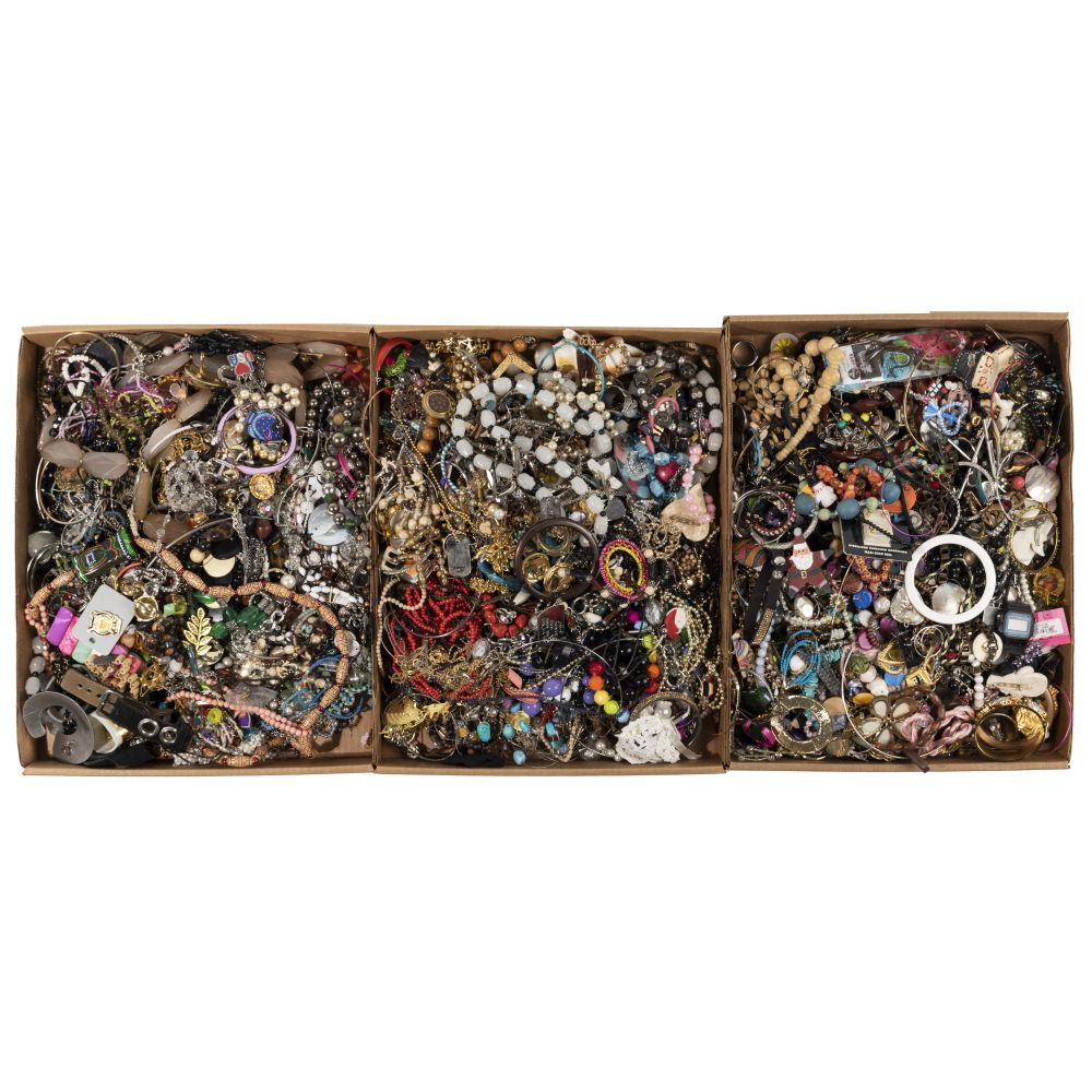 Appraisal: COSTUME JEWELRY ASSORTMENTApproximately pounds of necklaces earrings bracelets rings and