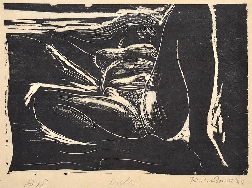 Appraisal: RICK AMOR born Nude woodcut ed A P x cm