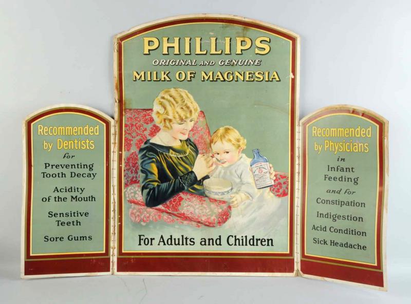 Appraisal: Phillip's Milk Of Magnesia Tri - Fold Sign This sign