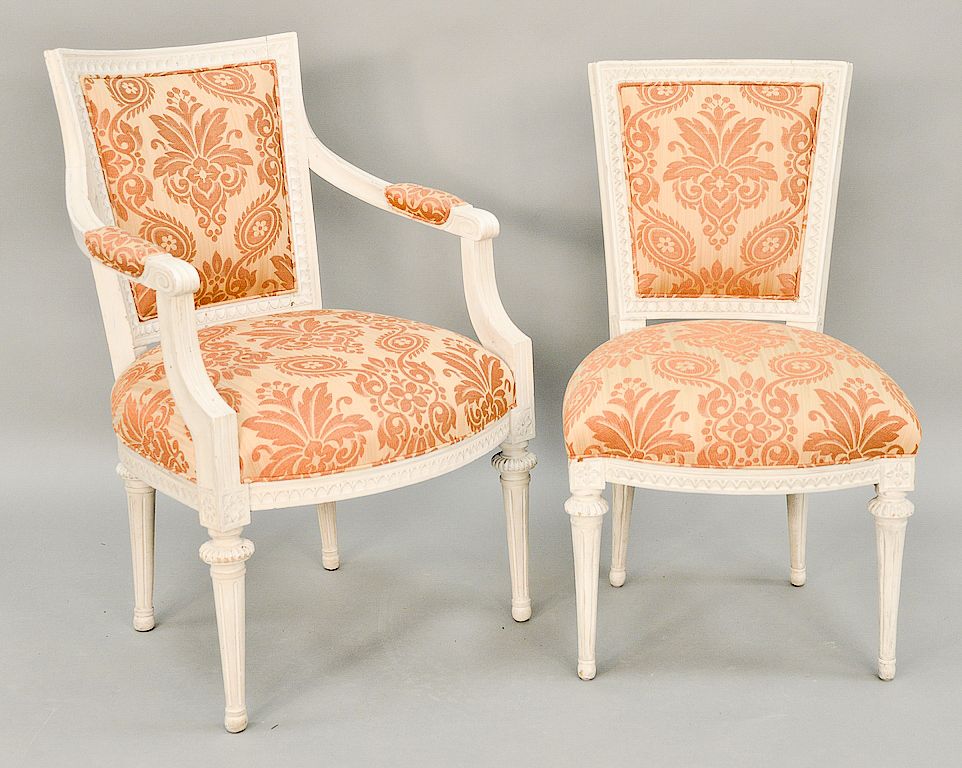 Appraisal: Set of ten custom Louis XVI style chairs with custom