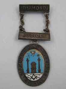 Appraisal: A silver Masonic medal commemorating a diamond jubilee - hallmarked