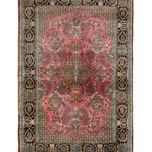 Appraisal: A Persian Silk Rug Second Half th Century feet inches