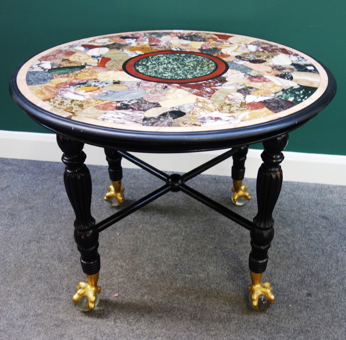 Appraisal: A late th century centre table the circular specimen marble