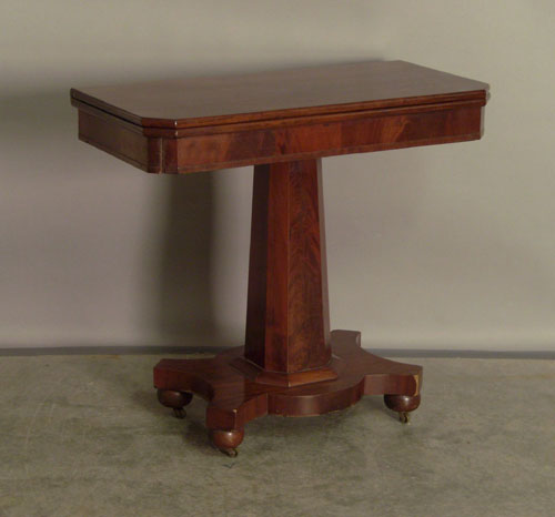 Appraisal: Empire mahogany card table th c h w