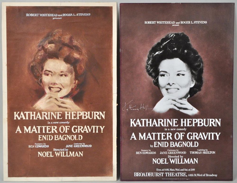 Appraisal: Pair of Katharine Hepburn Posters one original mock up art