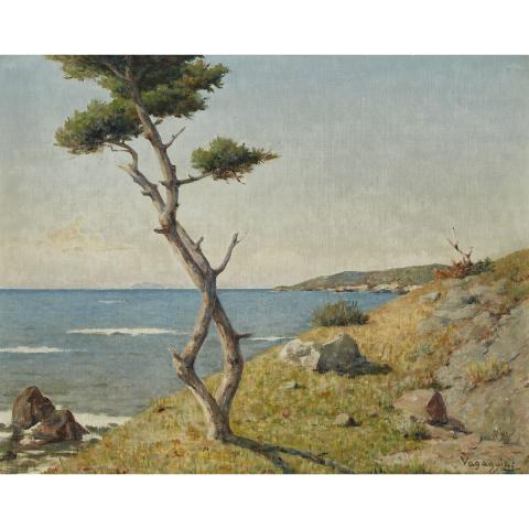 Appraisal: Memo Vagaggini - MARINE NEAR QUERCIANALLA Italian Oil on canvas