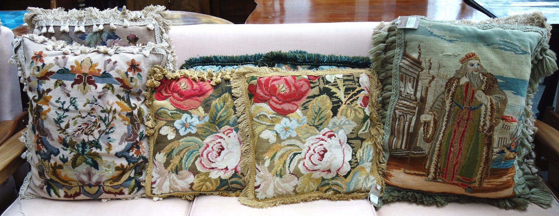 Appraisal: A collection of nine tapestry cushions