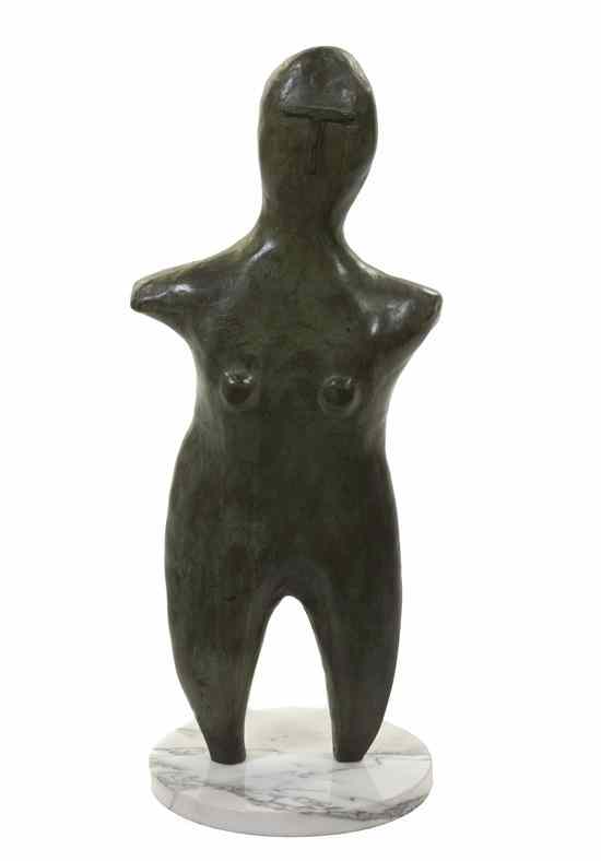 Appraisal: John Kearney American b Figure bronze with green patina edition