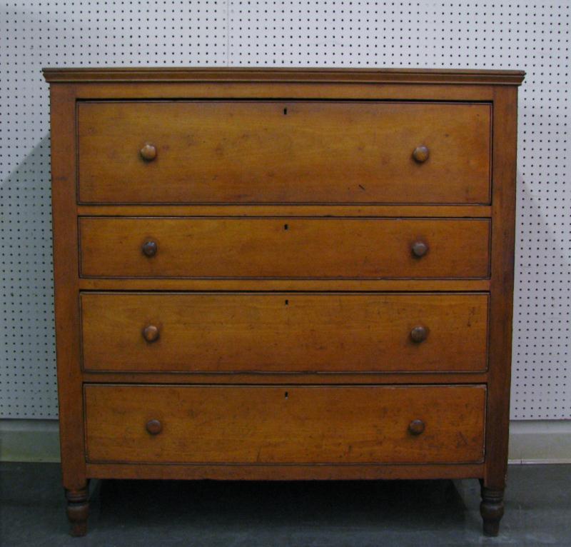 Appraisal: Early American Cherry Four Drawer Chest with turned legs chest