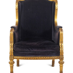 Appraisal: A Louis XVI Style Giltwood Berg re th Century Height