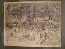 Appraisal: Anthony Gross A lithograph ''Hampstead Heath'' showing Coronation celebrations signed