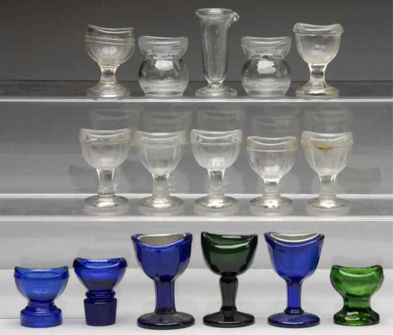 Appraisal: Lot of Eye Wash Cups Description Circa to Seven clear