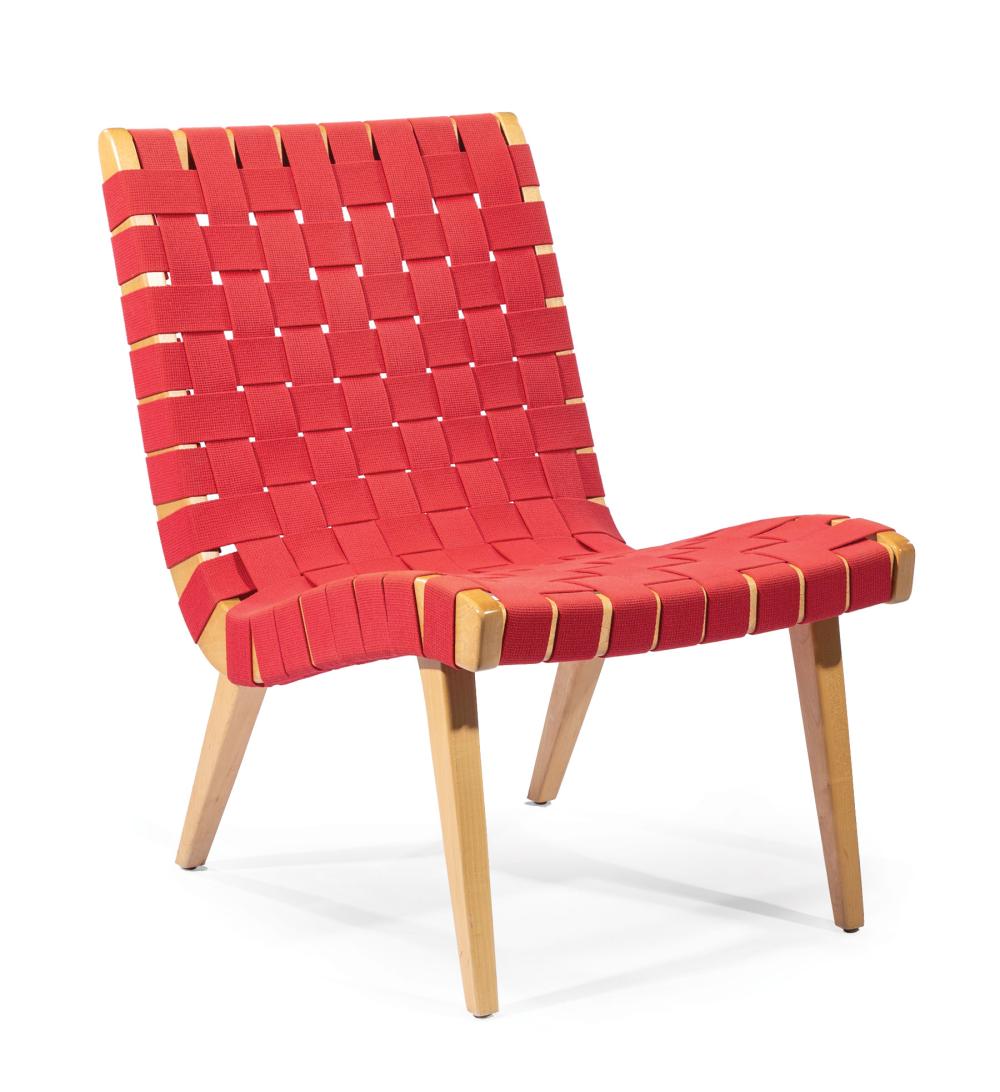 Appraisal: Jens Risom - for Knoll Lounge Chair birch and cotton