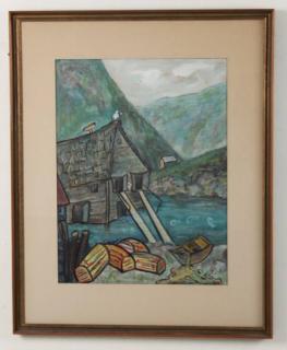 Appraisal: PIECE MISCELLANEOUS LOT OF FRAMED ART CONSISTING OF AN OIL