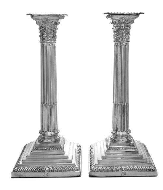 Appraisal: Sale Lot A Pair of English Silver-Plate Candlesticks Ellis-Barker Co