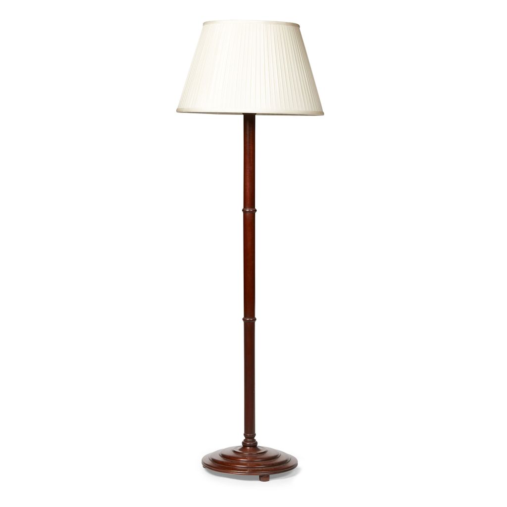 Appraisal: WHYTOCK REID MAHOGANY STANDARD LAMP TH CENTURY the tapered column