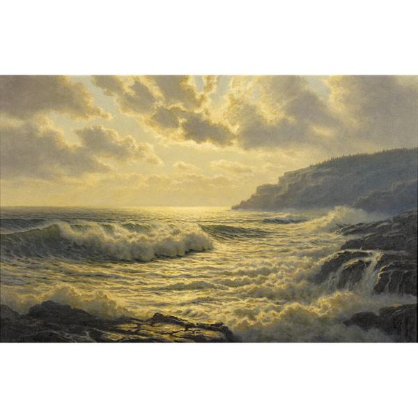 Appraisal: Josef M Arentz American - Untitled Seascape oil on canvas