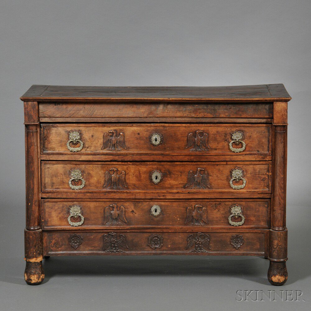 Appraisal: Neoclassical Provincial Carved Walnut Commode Italy early th century the