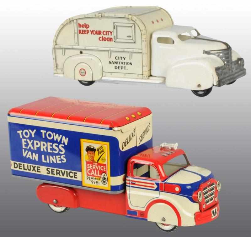 Appraisal: Lot of Pressed Steel Marx Truck Toys Description American Includes