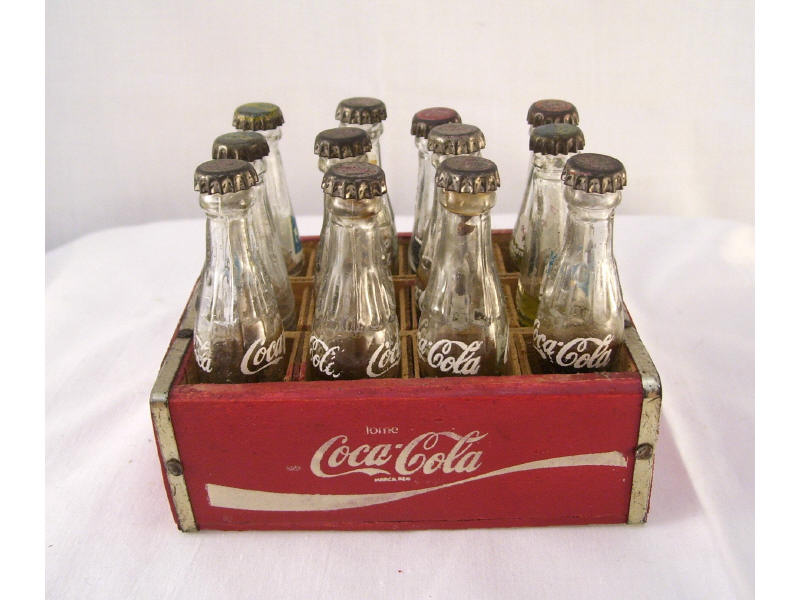 Appraisal: Miniature Coca-cola Item Miniature wooden crate with Coca-cola logo and