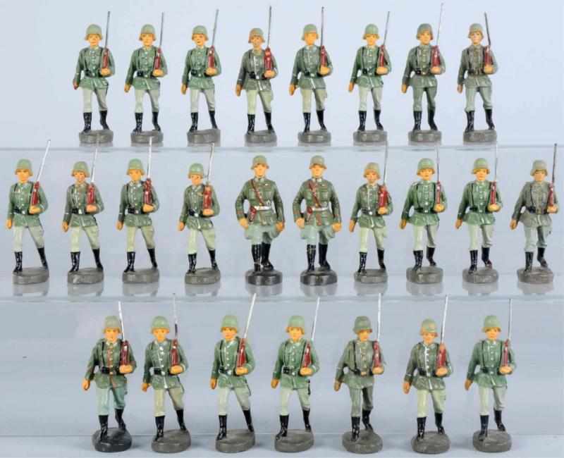 Appraisal: Elastolin cm German Army Marching Group Very nice condition on