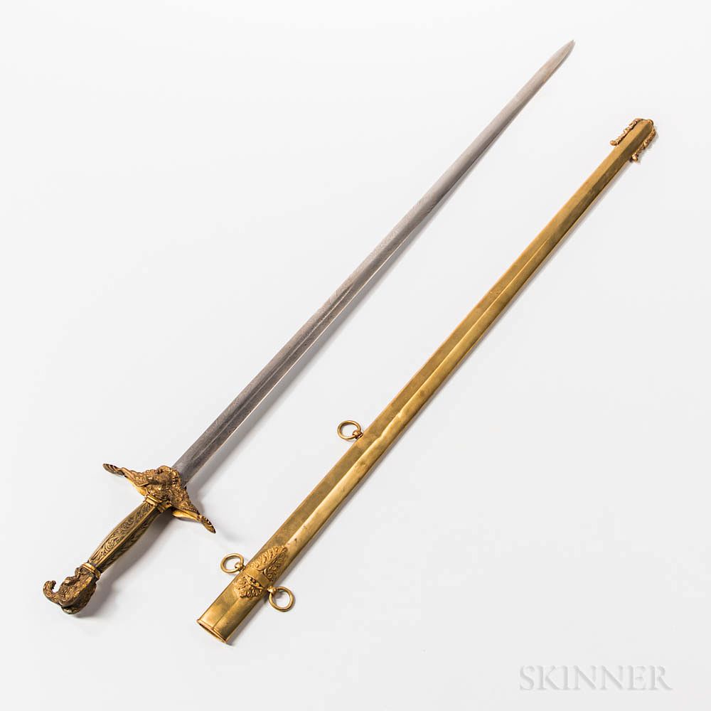 Appraisal: Ames Presentation Sword Ames Presentation Sword c s- s gilt-brass