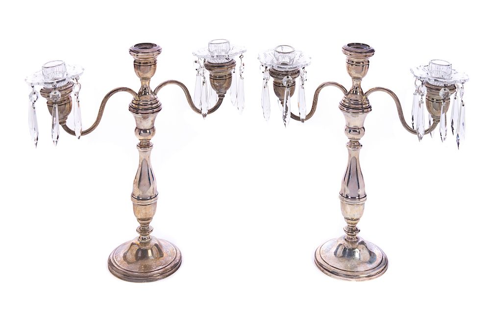 Appraisal: Pair of Sterling Silver Candelabras westmorland Sterling Excellent condition with