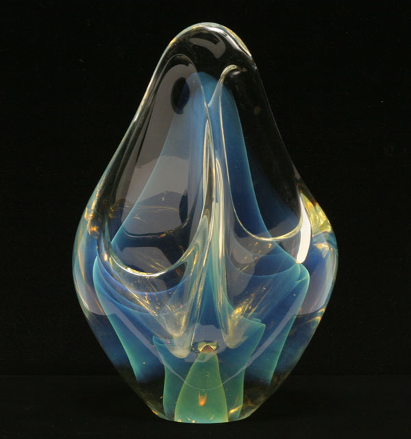 Appraisal: Charles Wright opalescent studio glass sculpture Signed H