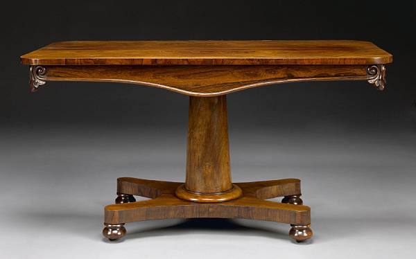 Appraisal: A William IV walnut center table second quarter th century