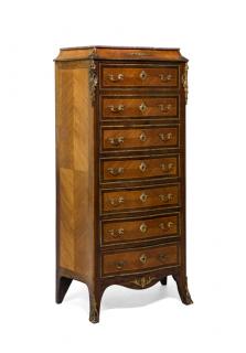 Appraisal: A LOUIS XV STYLE KINGWOOD AND ORMOLU MOUNTED SERPENTINE SECRETAIRE