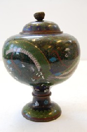 Appraisal: MEIJI PERIOD CLOISONNE COVERED VASE