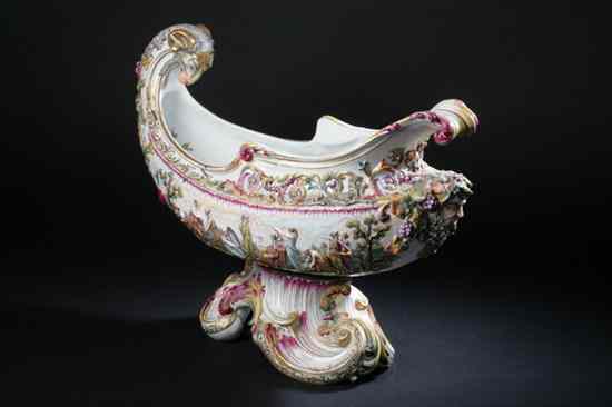 Appraisal: IMPRESSIVE CAPODIMONTE CENTREBOWL early-to-mid th century underglaze blue crowned N