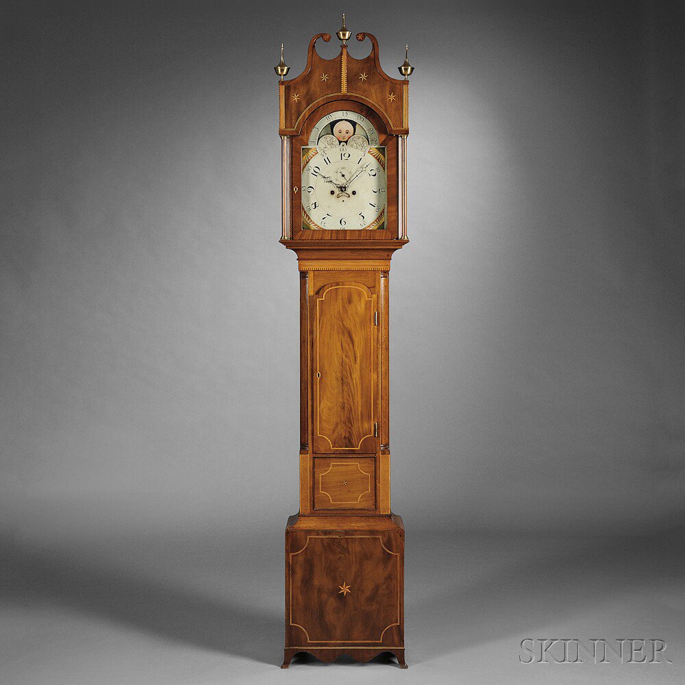 Appraisal: Elaborately Inlaid Mahogany Tall Clock case attributed to Robert Wood