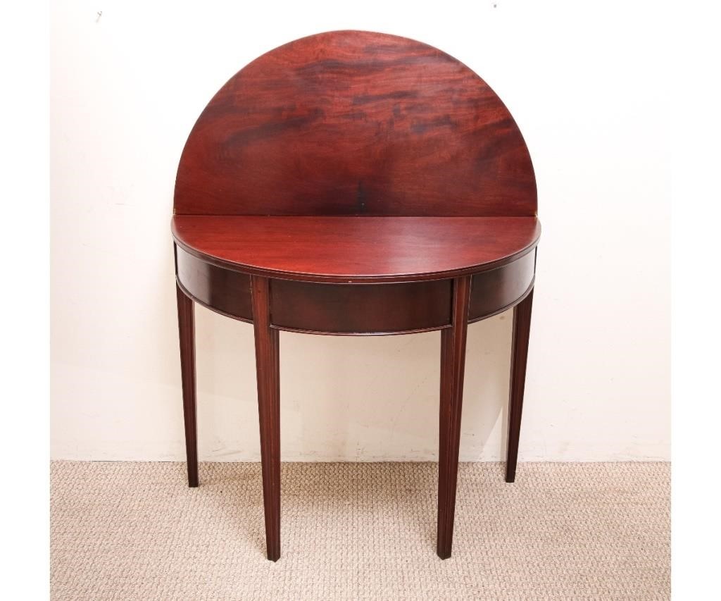 Appraisal: Philadelphia Chippendale demi-lune mahogany card table late th c h