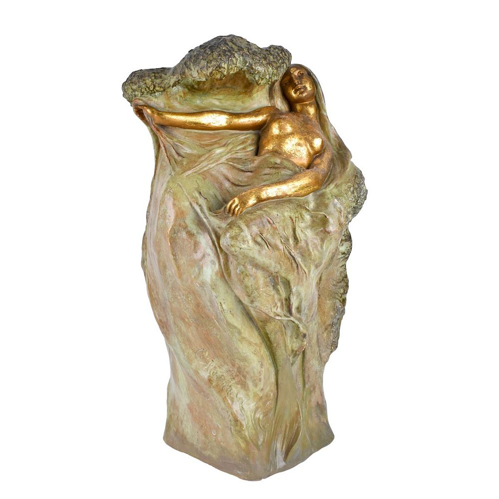 Appraisal: Amphora Art Nouveau Nymph Vase Amphora Art Nouveau Nymph Figural