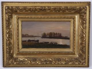 Appraisal: J Sales signed O c river landscape Early th century