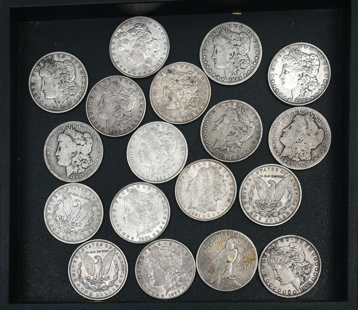 Appraisal: PC MORGAN PEACE SILVER DOLLARS Mixed years Ungraded