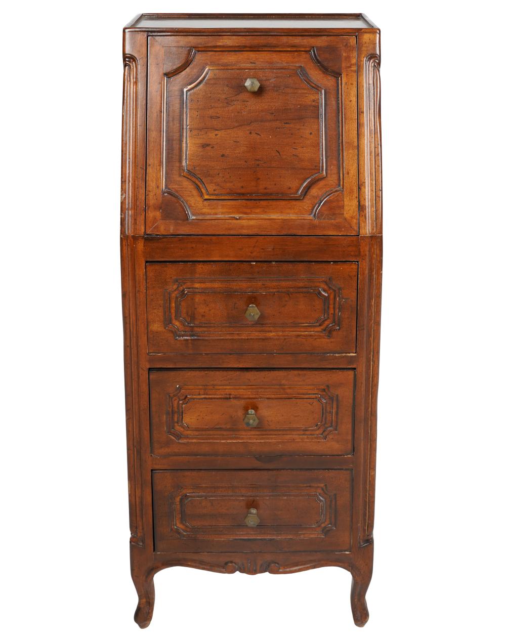 Appraisal: SMALL MAHOGANY CABINET th century having a slanted fall front