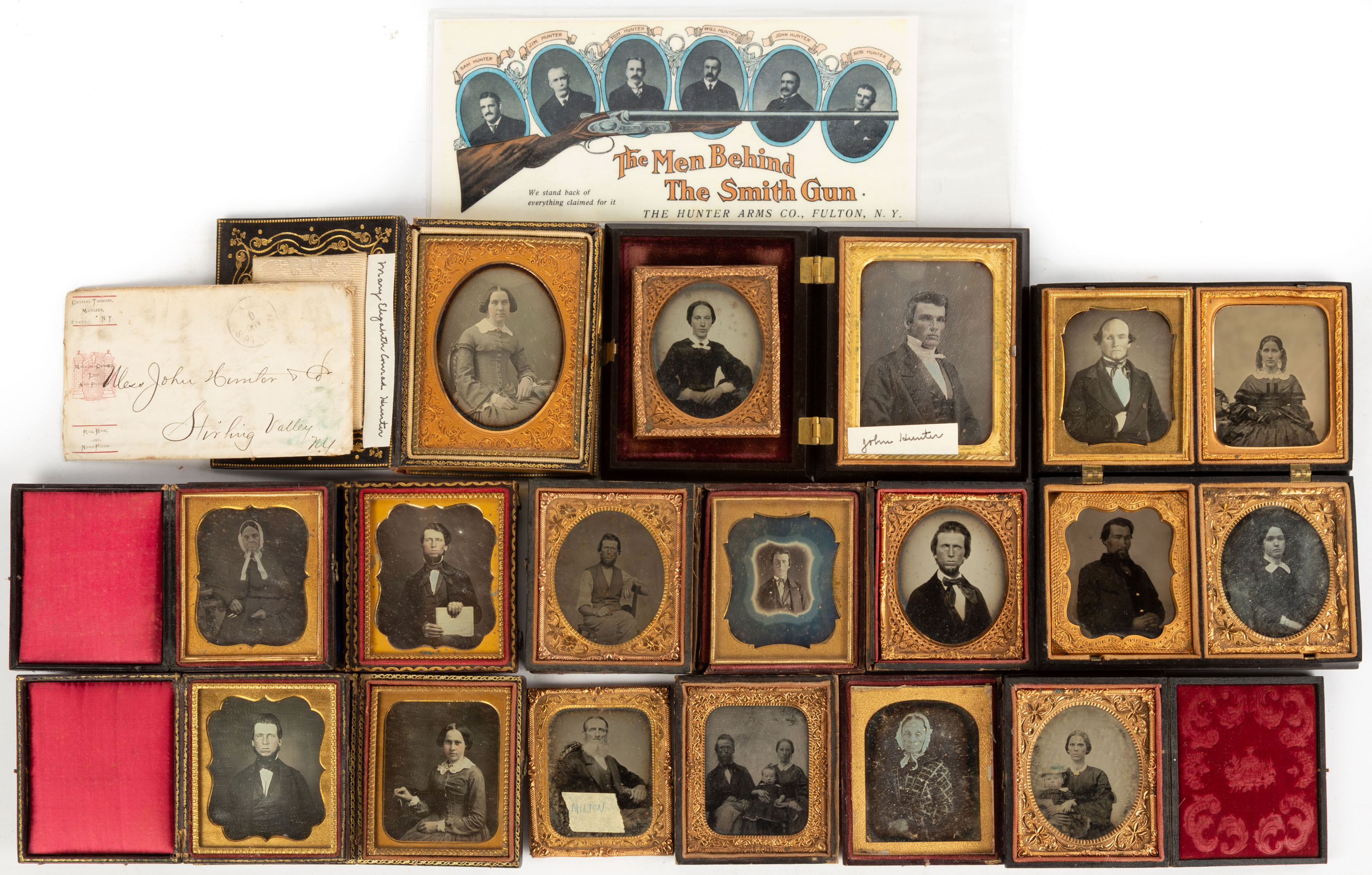 Appraisal: JOHN HUNTER FAMILY HUNTER ARM'S CO DAGUERREOTYPES AND TINTYPES th