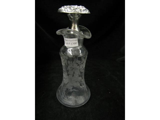 Appraisal: Stieff Rose Sterling Hawkes Cut Crystal Bottle oil vinegar tall